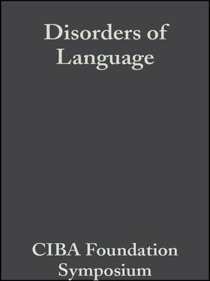 cover image of Disorders of Language